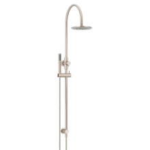 Round Gooseneck 200mm Twin Shower With Single Function Hand Shower